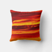 明るい赤の夕日 クッション (裏面)