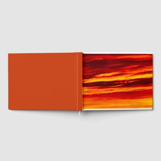 明るい赤の夕日 ゲストブック (全面)