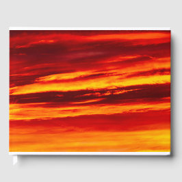 明るい赤の夕日 ゲストブック