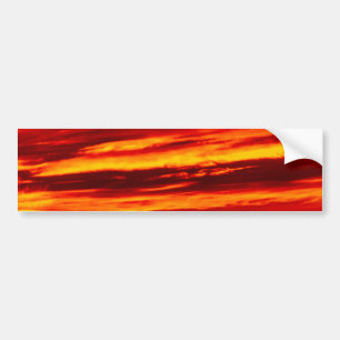 明るい赤の夕日 バンパーステッカー