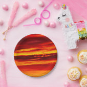 明るい赤の夕日 ペーパープレート (パーティー)