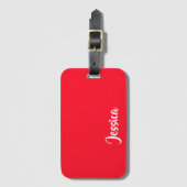 明るい赤の平無地の原 ラゲッジタグ (正面縦)