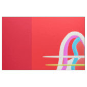 明るい赤の抽象芸術アートモダンパイプと絡み ファブリック (ファットクウォーター)