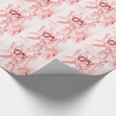 明るい赤の旧式のスケート選手 ラッピングペーパー (角)