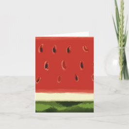 明るい赤の水の色のスイカのグリーティングカード カード