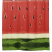 明るい赤の水の色のスイカのシャワーカーテン シャワーカーテン (正面)