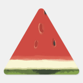 明るい赤の水の色のスイカのステッカー 三角形シール