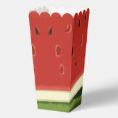 明るい赤の水の色のスイカのポップコーンの好意ボックス フェイバーボックス (正面)