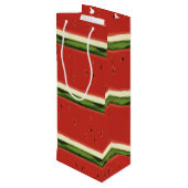 明るい赤の水の色のスイカのワイン抱き枕 ワインギフトバッグ (裏面アングル)