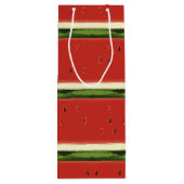 明るい赤の水の色のスイカのワイン抱き枕 ワインギフトバッグ (裏面)