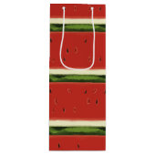 明るい赤の水の色のスイカのワイン抱き枕 ワインギフトバッグ (正面)