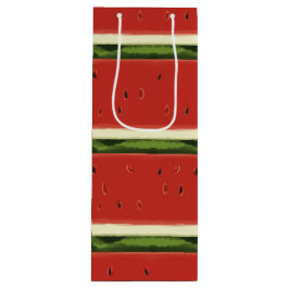 明るい赤の水の色のスイカのワイン抱き枕 ワインギフトバッグ