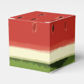 明るい赤の水の色のスイカの正方形の好意ボックス フェイバーボックス (正面サイド)