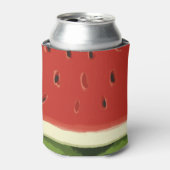 明るい赤の水の色のスイカクール 缶クーラー (缶正面)