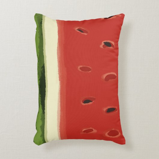 明るい赤の水の色スイカのアクセント枕 アクセントクッション (正面(垂直))