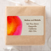 明るい赤の水カラー住所 シール (インサイチュ)