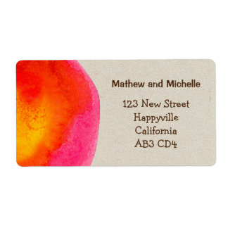 明るい赤の水カラー住所 シール