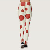 明るい赤の水玉模様で、ヴィンテージがツイストされて レギンス (裏面)