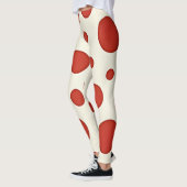 明るい赤の水玉模様で、ヴィンテージがツイストされて レギンス (左)