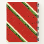 明るい赤の水色のスイカのスパイラルノート ノートブック (裏面)