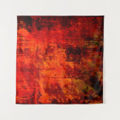 明るい赤の汚れた古い黒の皮を剥いた背景。ホール タペストリー (正面(横))