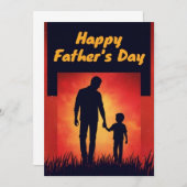 明るい赤の父の日のカード 招待状 (正面/裏面)