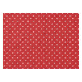 明るい赤の白い星パターン テーブルクロス (正面(横))