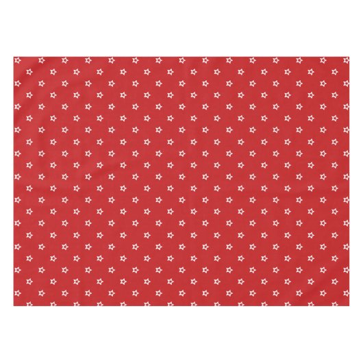 明るい赤の白い星パターン テーブルクロス (正面(横))