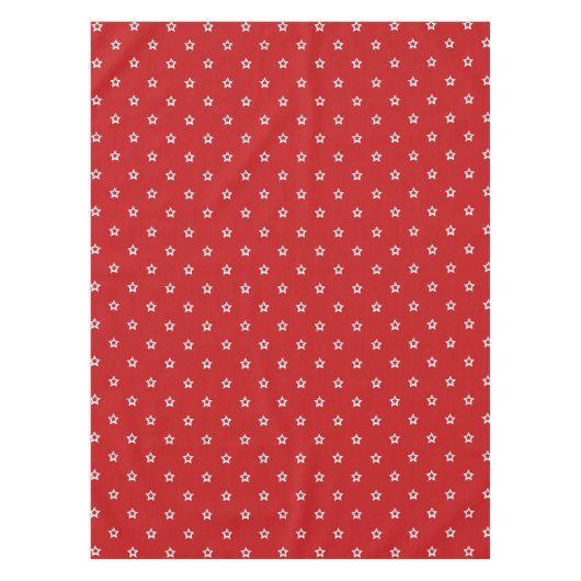 明るい赤の白い星パターン テーブルクロス (正面)