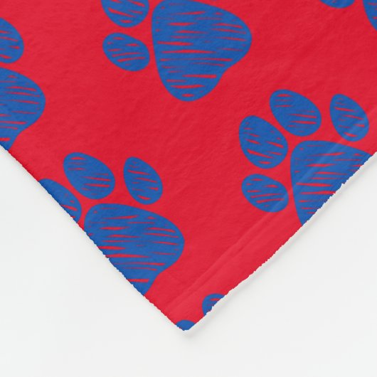 明るい赤の白と青の前刷りパーソナライズされた フリースブランケット (角)