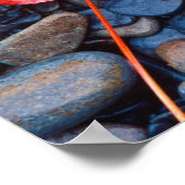 明るい赤の秋リーフ ポスター (角)