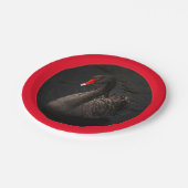 明るい赤の美しい黒い縁ど白鳥 ペーパープレート (アングル)