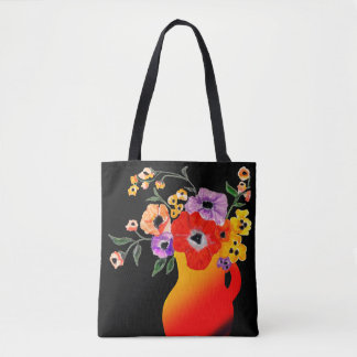 明るい赤の花瓶 トートバッグ