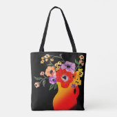 明るい赤の花瓶 トートバッグ (裏面)