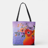 明るい赤の花瓶 トートバッグ (裏面)