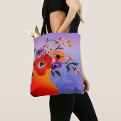 明るい赤の花瓶 トートバッグ (クローズアップ)