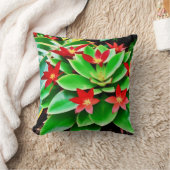 明るい赤の花 クッション (ブランケット)