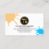 明るい赤の金ゴールド絵を描ブラシの画家 名刺 (裏面)