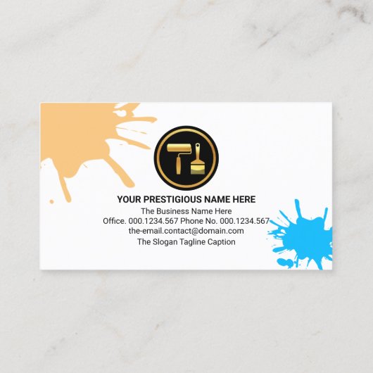 明るい赤の金ゴールド絵を描ブラシの画家 名刺 (裏面)