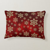 明るい赤の金ゴールド雪 アクセントクッション (裏面)