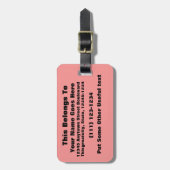 明るい赤のDIYカスタム背景テンプレート ラゲッジタグ (正面縦)