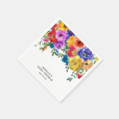 明るい赤はっきりしたちゃんシャワー スタンダードカクテルナプキン (角)