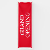 明るい赤はっきりした白フレームのビジネスグランドオープン 横断幕 (縦)