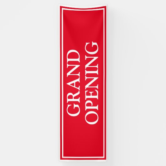 明るい赤はっきりした白フレームのビジネスグランドオープン 横断幕 (縦)