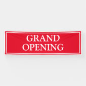 明るい赤はっきりした白フレームのビジネスグランドオープン 横断幕 (横)