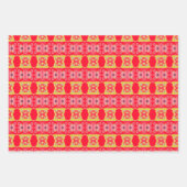 明るい赤は任意の色に変更できる ラッピングペーパーシート (正面2)