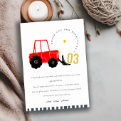 明るい赤イエローディガーキッズ任意の年齢誕生日 サンキューカード