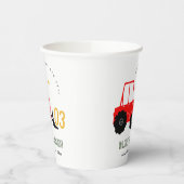 明るい赤イエローディガーキッズ任意の年齢誕生日 紙コップ (左)