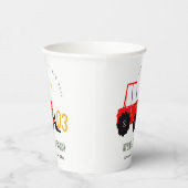 明るい赤イエローディガーキッズ任意の年齢誕生日 紙コップ (右)