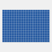 明るい赤イエローブルーと白の薄い格子状ストライプ ラッピングペーパーシート (正面3)